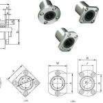 30*45*64mm LMK30UU 30mm P5 Flange LMK Seris Linear Bearing