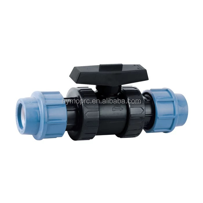 PP 1/2"-4" Blue Color Irrigation System Agriculture Manufacture Compression Ball Valve