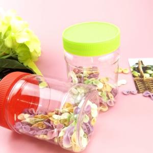 China Recyclable 12oz Round airtight Plastic Jar With Black Lid wholesale