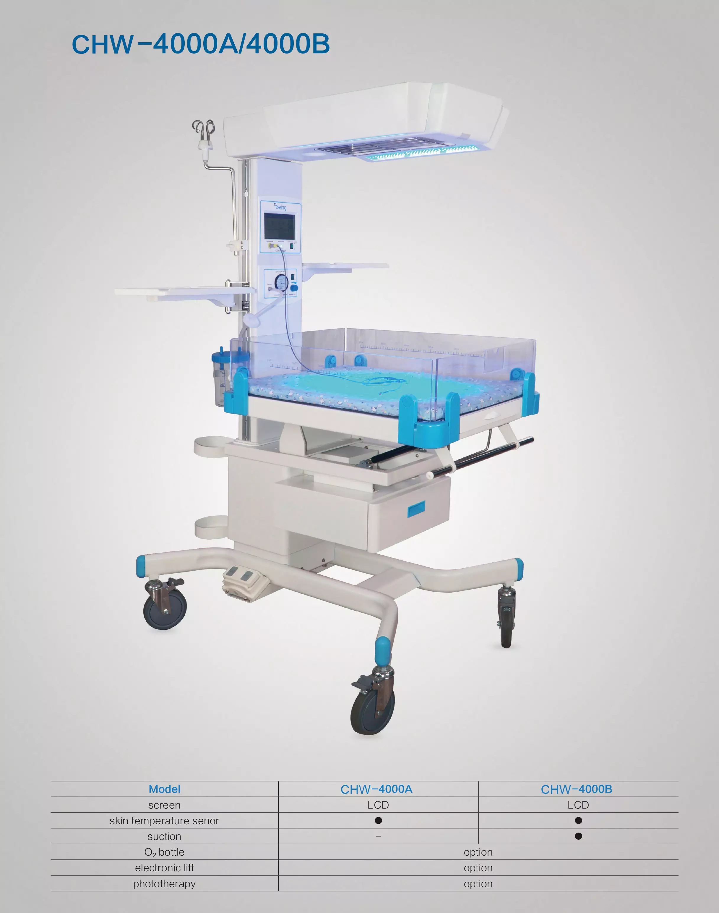 Lcd Touch Screen Baby Incubator Hospital Incubators Infant Radiant Warmer with infant phototherapy unit