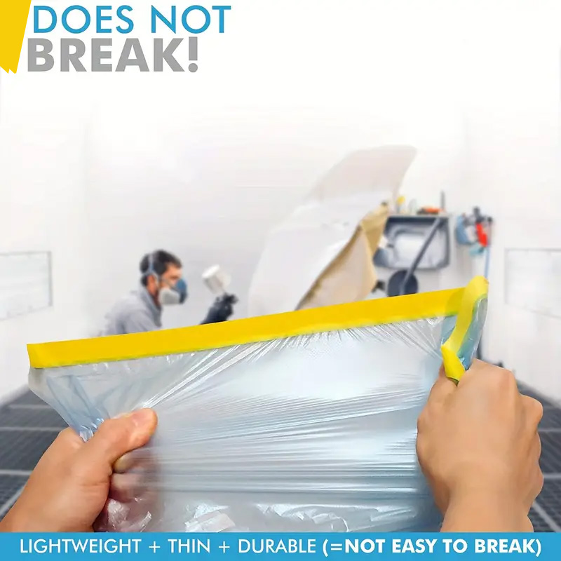Universal Plastic Sheet Roll For Car Overspray Masking Film Single Sided