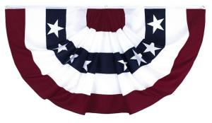 China Pleated Fan Cotton Polyester Advertising Banner Flags wholesale