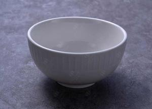China FDA Certificated 5 Inch Embossed White Porcelain Bowls wholesale
