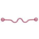Stainless Electrophoresis Pink Industrial Piercing Jewelry For Guys