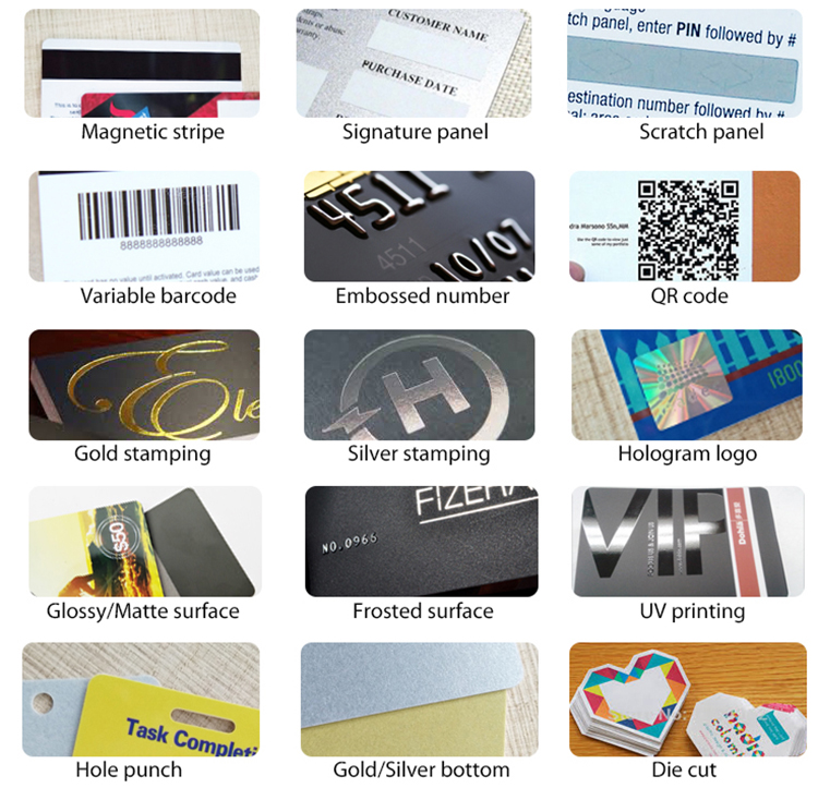CR80 Custom Gold PVC Card Plastic Gift Printed Metallic CMYK Offset Printing