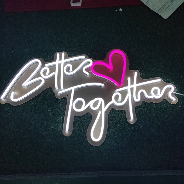 Flexible LED Illuminated Logo Better Together Oh Baby Acrylic Wedding Decoration Custom Neon Signs