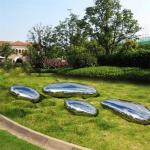 304 316 Stainless Steel Pebble Outdoor Metal Sculpture High Polished For Lawn