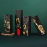 Custom Print Wine Bottle Paper Bags Gold Stamping Corrugated Cardboard Boxes