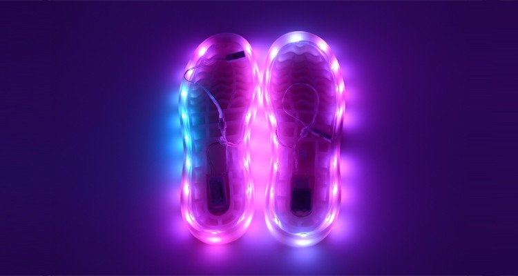 Colorful Rechargeable Led Strip Light With USB Recharging Light Up Shoes