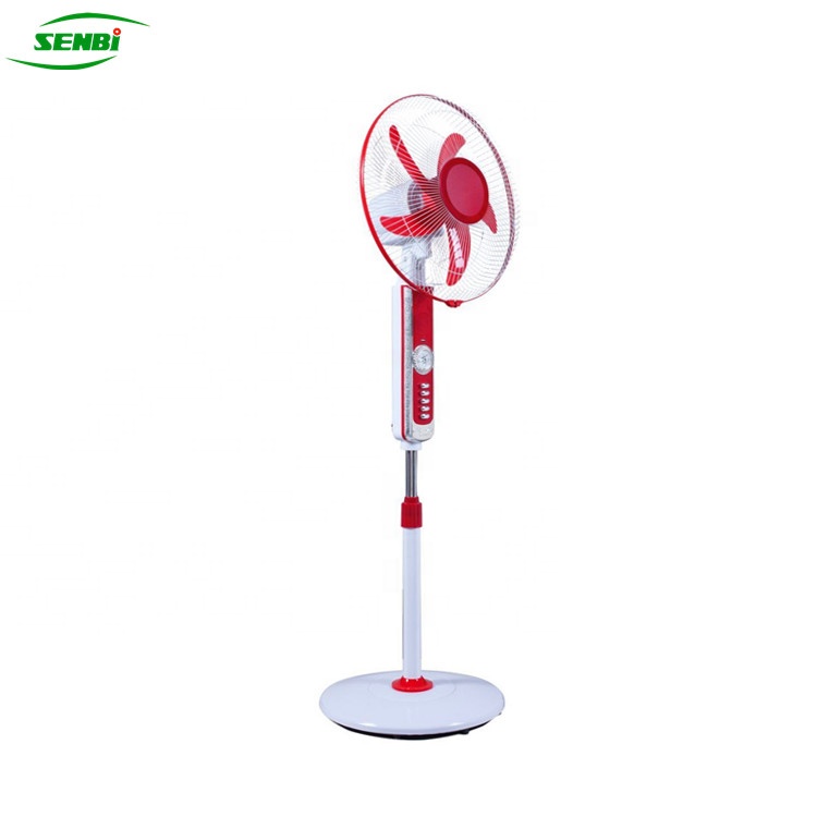 16 Inch Solar Rechargeable Stand Fan , 12 Volt Ac Dc Stand Fan With LED LAMP