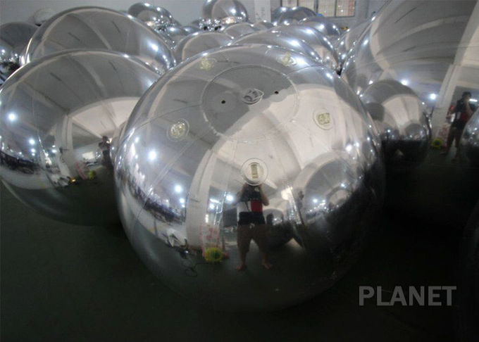Reusable Blow Up Mirror Ball Ornament Hanging Balloons High Tear Strength