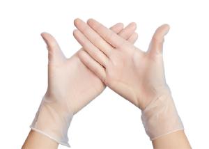 China Clear PVC Work Gloves , Protective Powder Free Disposable PVC Gloves wholesale