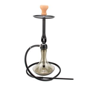 China Middle Black Shisha Wookah Cup Aluminum Stem Glass Base Hookah wholesale