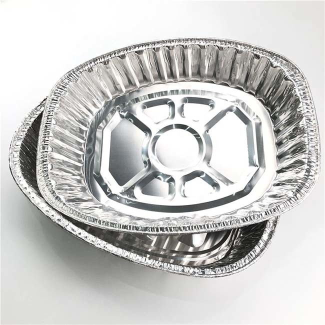 Aluminum Disposable Tray Aluminum Foil Plate Oblong Round Square Shape