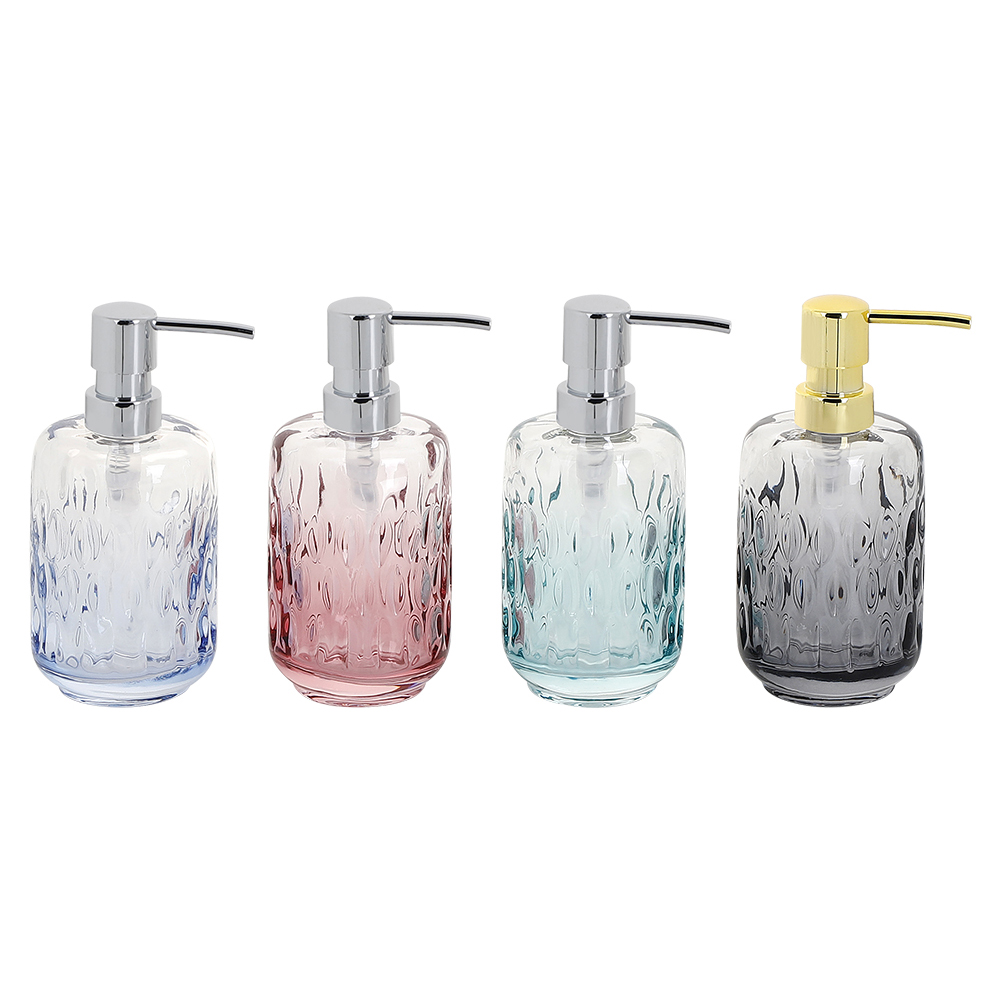Grey Color Glass Bathroom Accessories For Home Unique Pattern Diamond Dots