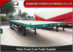 China Carbon Steel 40 Ton Flatbed Truck Trailer BPW Axle With Air Bag Suspension wholesale