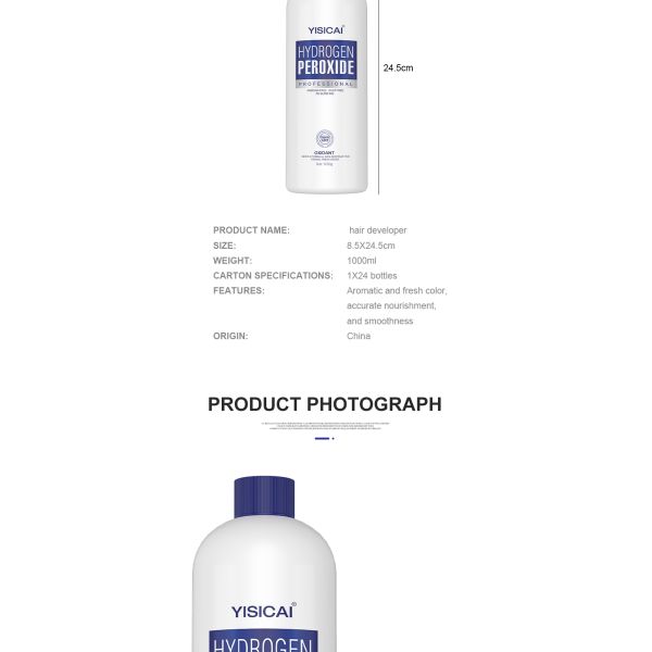 1000ml Ammonia-Free Peroxide Hair Developer – 3%/6%/9%/12% Strengths, Silky Milk Texture, Permanent Bleaching & Coloring