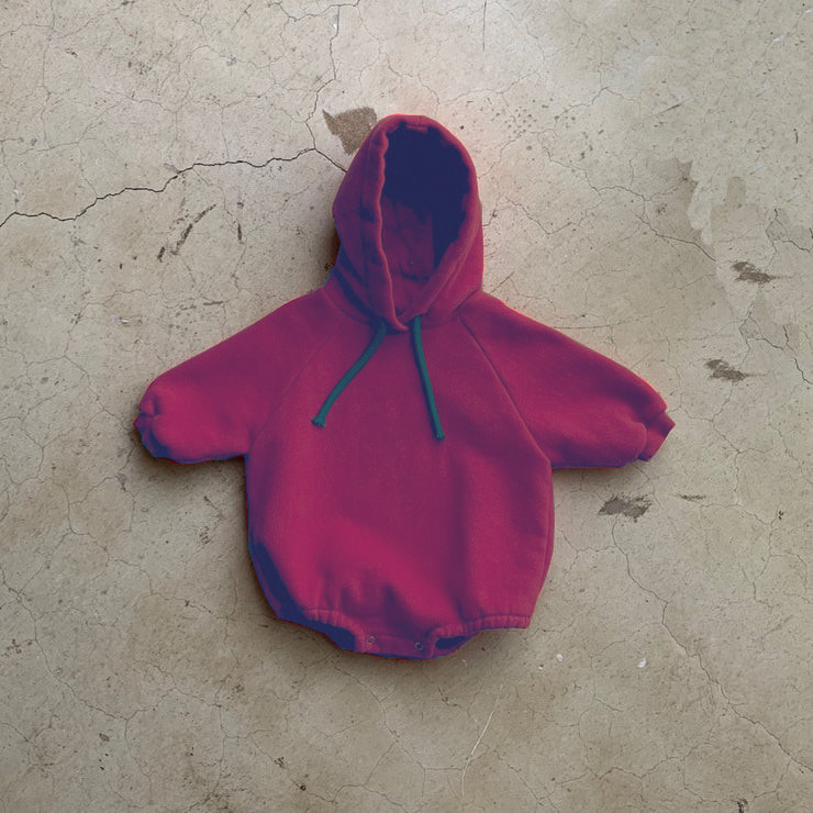 Baby Hoodie 2 Colors Newborn Fleece Jumpsuit 100% Cotton Unisex