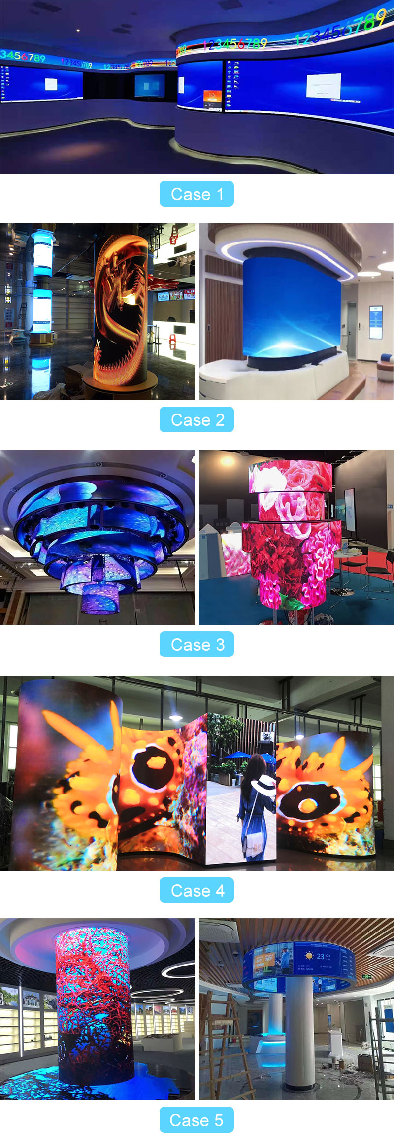 Indoor 360 Degree Curved Round LED Display P1.86 Flexible LED Screen For Trade show