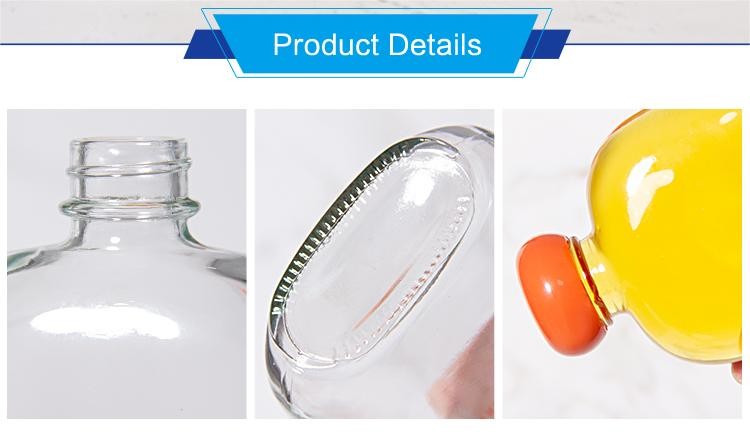 Airtight Freezer Safe Juice Bottles Kombucha Glass Bottles Square