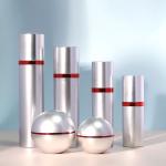 Cosmetic Empty Plastic Bottles 30 50 100 120ml Silver Pump Bottle Luxury For