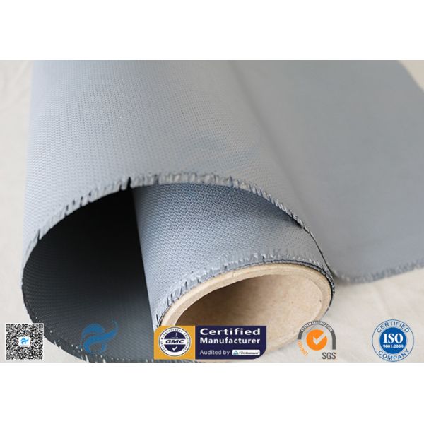 Waterproof 40/40g 18oz 0.45mm Silicone Coated Fiberglass Fabric 260℃ Gray Color