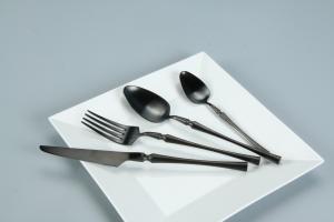 China Matte Black Stainless Steel Cutlery For 4 Include Knife wholesale