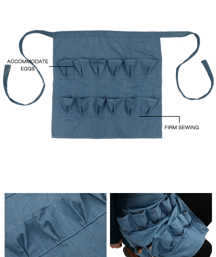 Adult Pretty Egg Collecting Apron , Plain Egg Picking Apron Unique Half Size