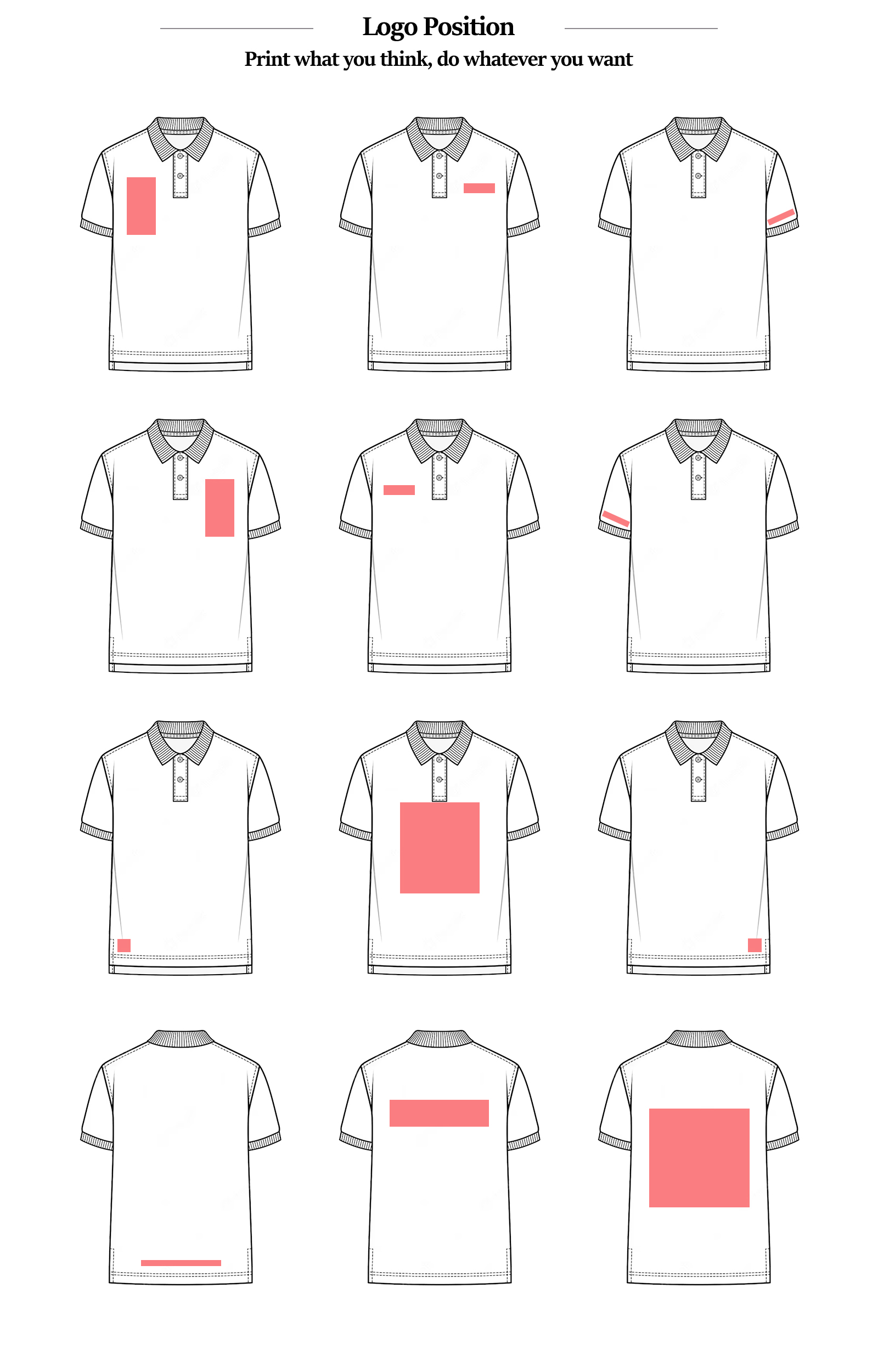 Print Custom Uniform Golf Polo Shirts in Jersey Fabric for Golf Business Uniform