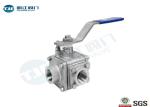 Stainless Steel Socket Weld Ball Valve , Direct - Mount 4 Seats 4 Way Ball Valve