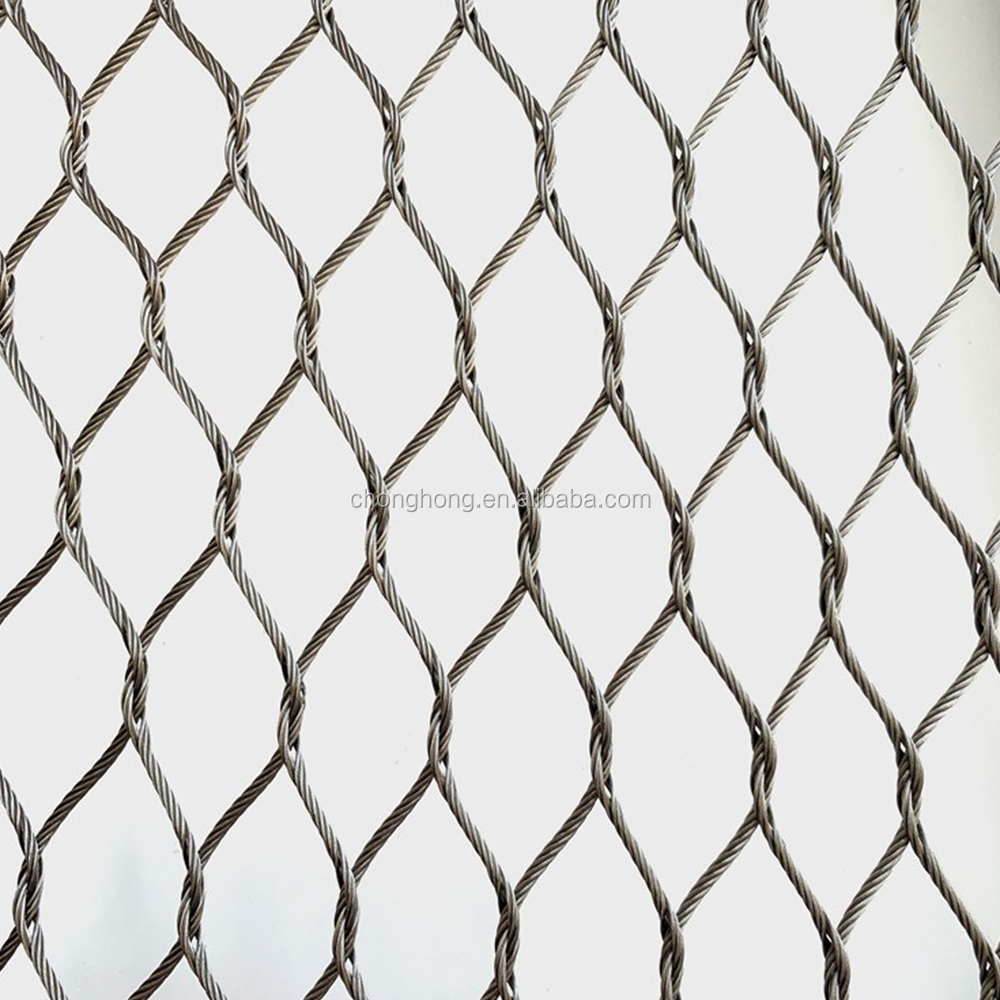 Woven Technique Stainless Steel Wire Rope Netting for Aviary Enclosure and Zoo Animal Cages