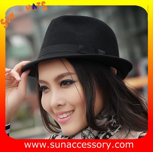 5780351 Sun Accessory customized winner fashion 100% wool felt fedora hats,