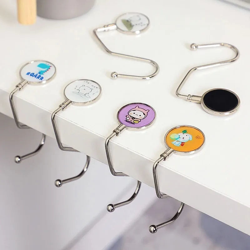 Metal Hanging Bag Hook Custom Logo Foldable Hanging Desk Hook