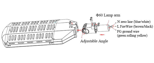 250w High Power LED Street Light MEANWELL SOSEN Power Supply With Integrated Radiator