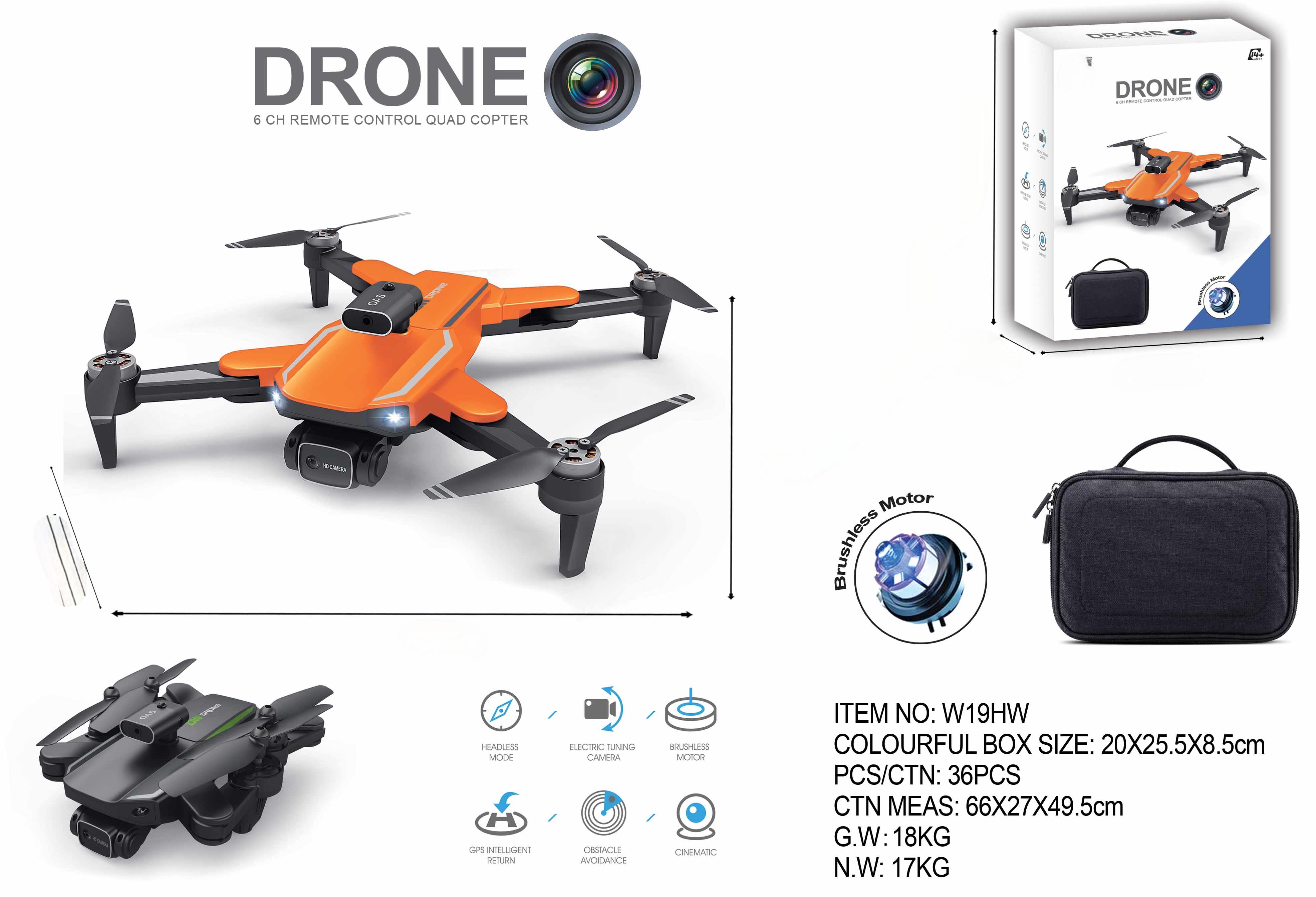 Beginner Operator Skill Level Drone UAV For Wedding Videography HUGTEC W19HW 4K Camera Propellers Altitude Hold Mode