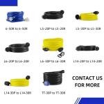 50 Feet 3X12AWG SJTW Heavy Duty Yellow 3 Prong Extension Cable 15 AMP Outdoor