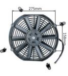 12" Black Automotive Electric Cooling Fans Straight Blade 1 Year Warranty