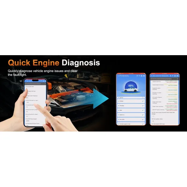 Xtruck 819 Handheld Automotive OBDII Diagnostic Scanner VIN Reading and Battery Status Monitoring Tool for Post-2000 Vehicles