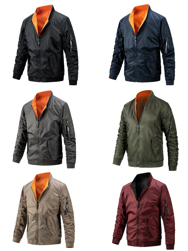 Oem Clothing Jaket Winter Windproof Bomber Utility Polyester Motorcycle Fabric Outdoor Collar Jackets for Mens