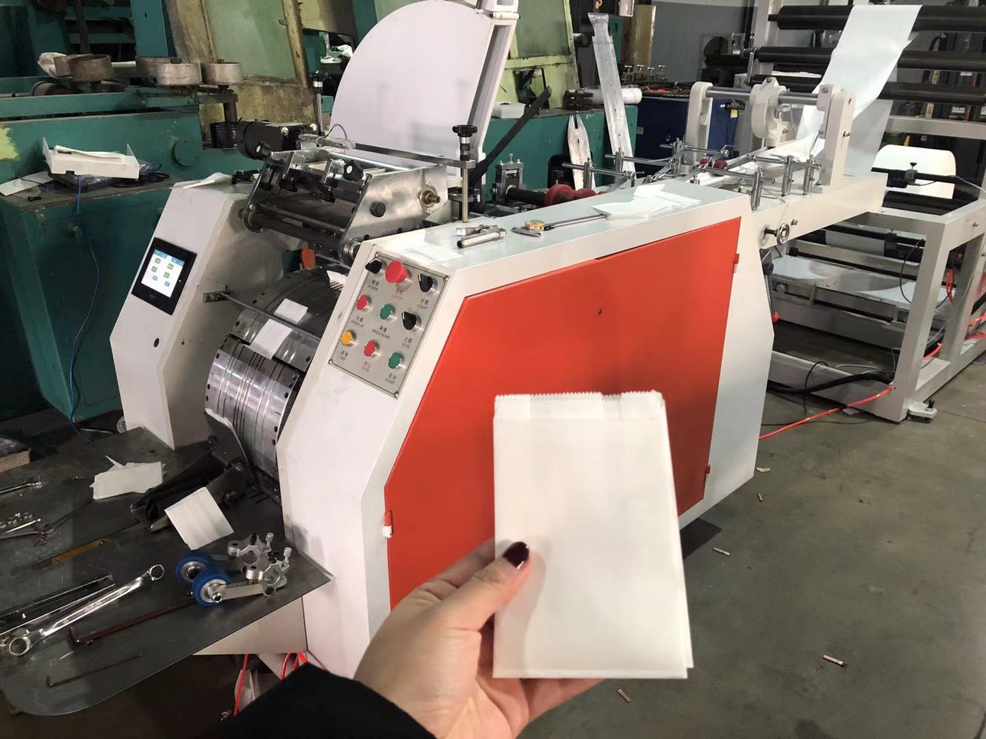 6KW industrial Printing Paper Bags Making Machine 60-400pcs/Min