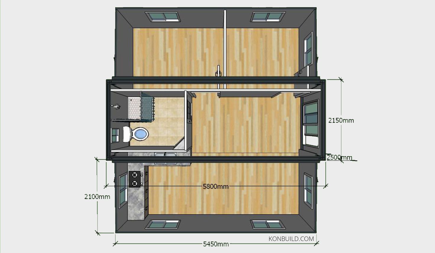 Zontop China 2 Bedrooms 20 Ft 40 Ft Portable Prefab Folding Expandable Container House