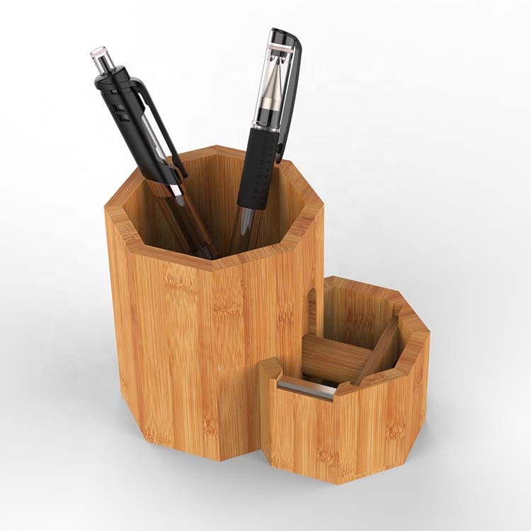 Organize Your Office Desk with this Multifunctional Bamboo Stylus Holder 11.4*7.8*9cm
