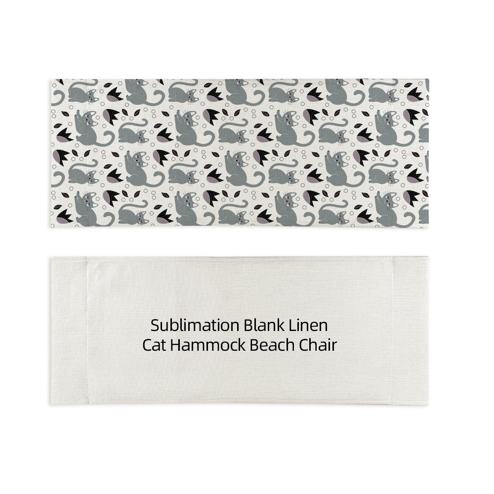 Custom Linen Sublimation Pet Blanks Cat Hammock Bed Beach Chair Foldable