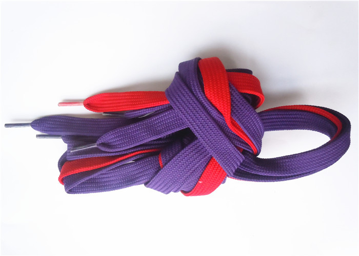 Long Polyester Colored Elastic Shoe Laces , Waxed Shoe Laces Flat