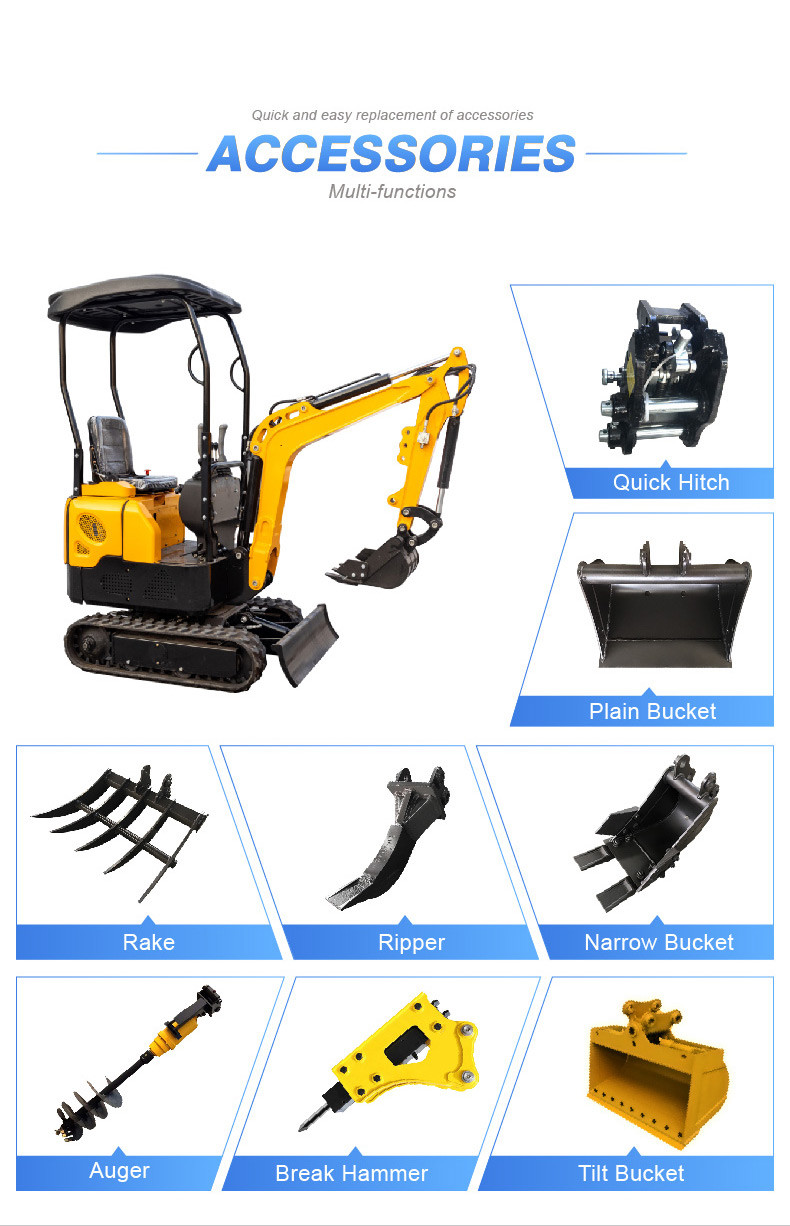 CE EURO5 Engine Hightop Mini Excavator HT10G Compact Mini Digger 360 Rotate