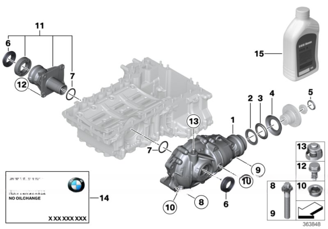 31507578154 Rear Drive Front Differential Assembly for BMW X3 X4 X5 F25