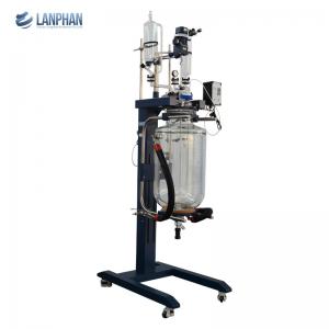 China Big 50l Glass Reactor Jacketed Laboratory Lifting Reactor Vessel on sale