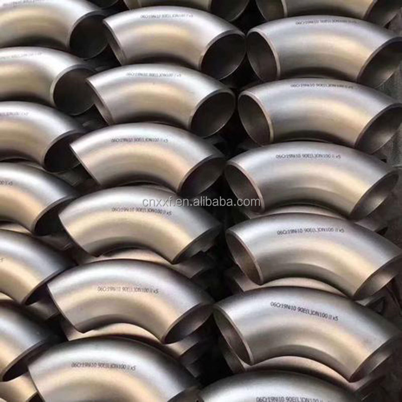 SUS304 316 Stainless Steel Butt-Weld Fittings Bw Lr Long Radius 90 Degree Sch10 Sch40 Seamless Ss Elbow Welding 45 Degree