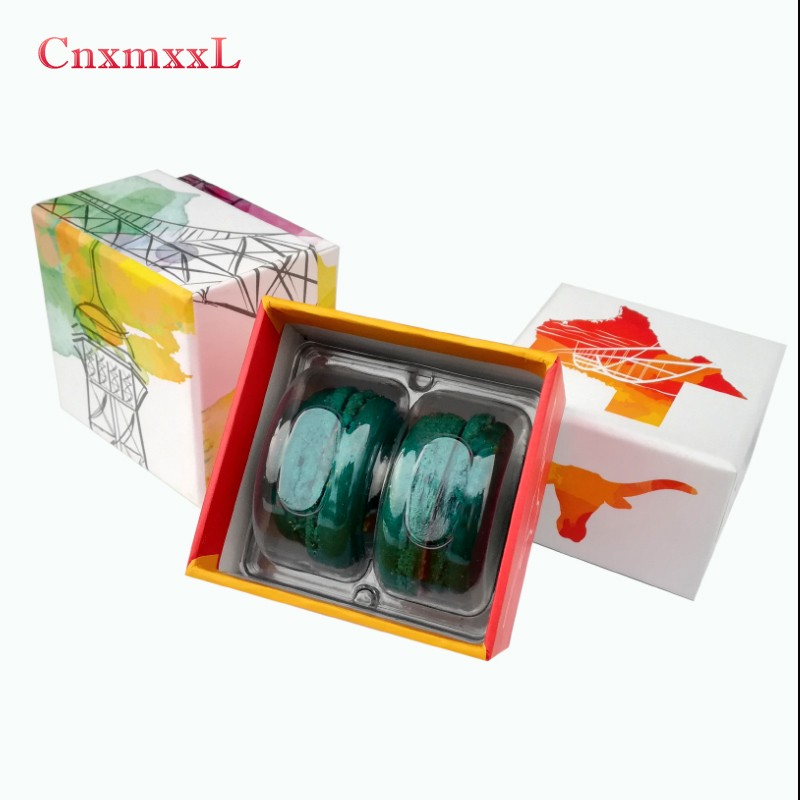 Custom 2pcs macaron box cardboard cylinder packaging box paper packaging box
