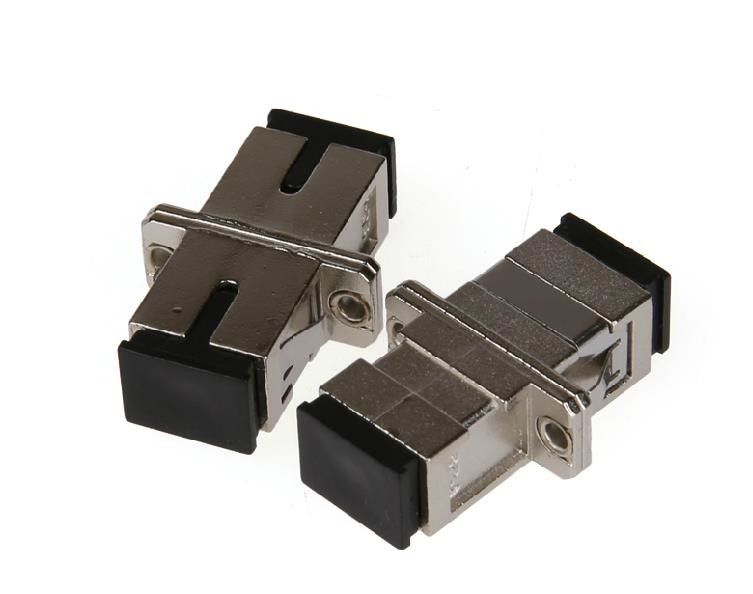 High Precision SC Simplex Fiber Optic Adapter With Metal Housing And Low Insertion Loss